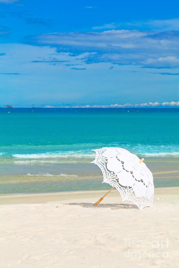 Summer Photograph - Beach umbrella by MotHaiBaPhoto Prints