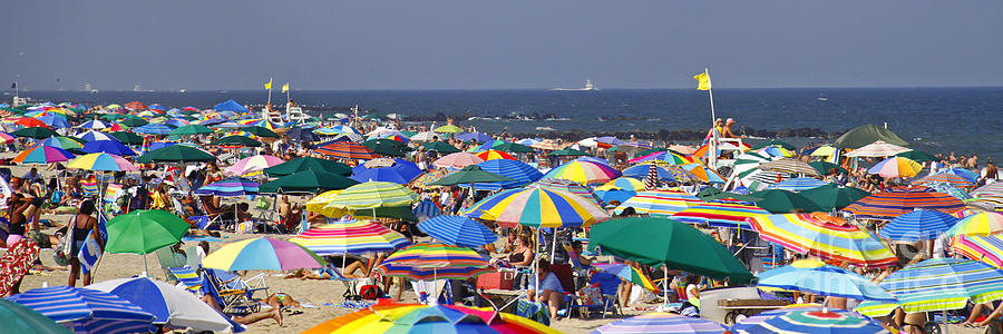 Summer Photograph - Beach Umbrella Panorama by Kelly S Andrews