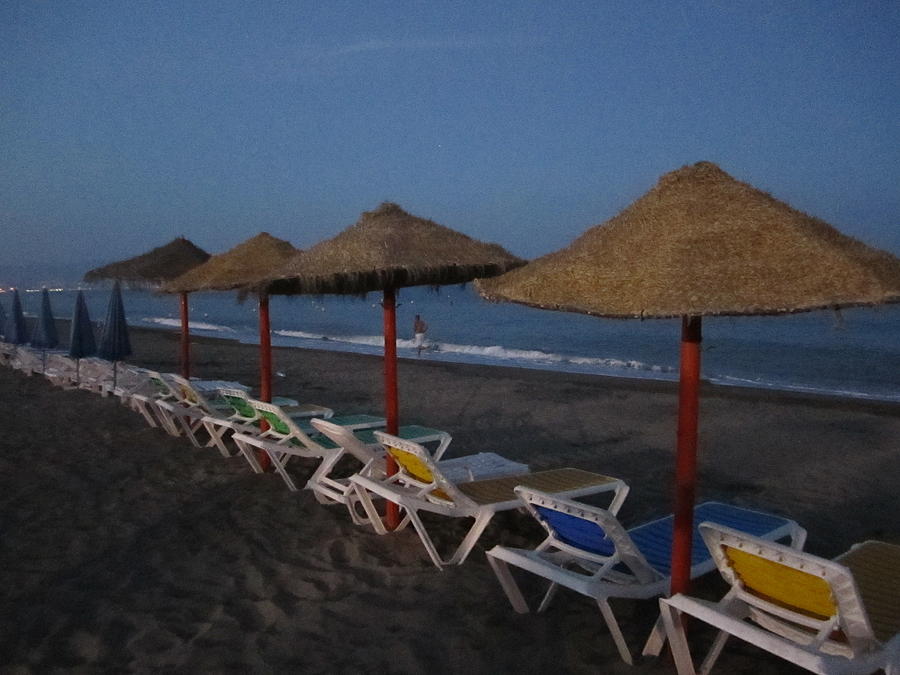 Beach Umbrellas Costa Del Sol Spain Photograph by John Shiron