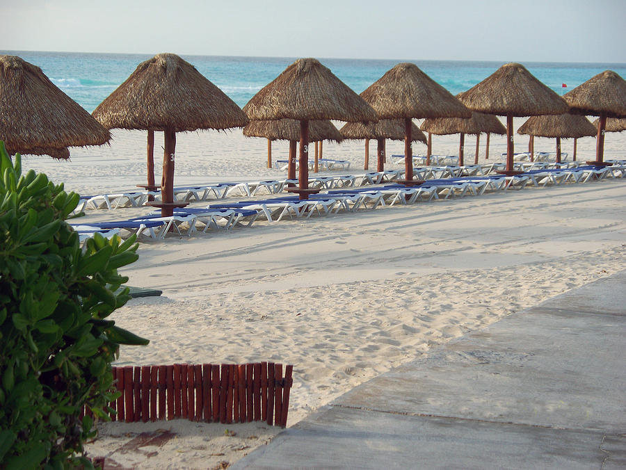 Beach Umbrellas on the Cancun Shore Photograph by Valerie Longo | Fine ...