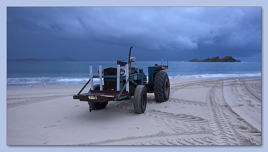 Beached Tractor Digital Art by Kevin Chippindall