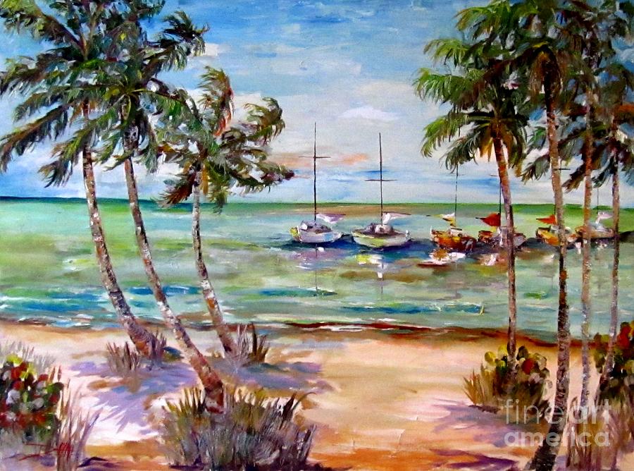 Boat Painting - Beaches and Boats by Delilah  Smith
