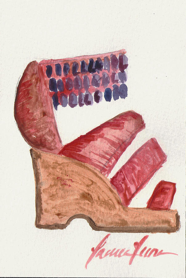 Shoes Painting - Beaded Sandal by Lauren Luna