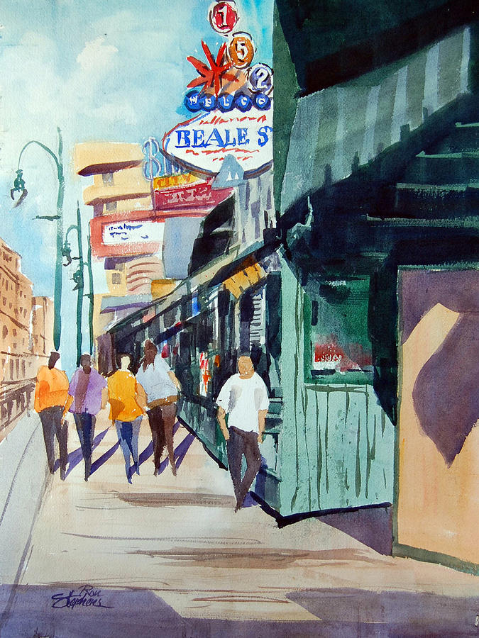 People Painting - Beale Street Visual Overload by Ron Stephens
