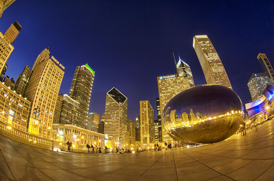 Chicago Photograph - Bean and Buildings by Donald Schwartz