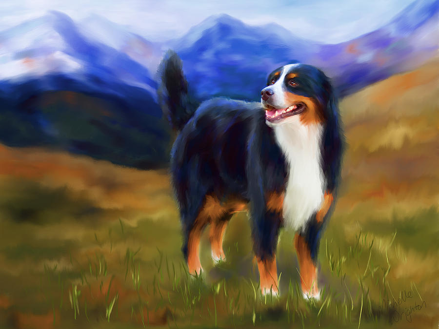 Bear - Bernese Mountain Dog Painting by Michelle Wrighton