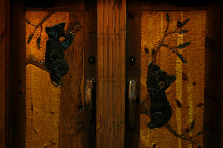 City Photograph - Bear Doors Carved by LeeAnn McLaneGoetz McLaneGoetzStudioLLCcom