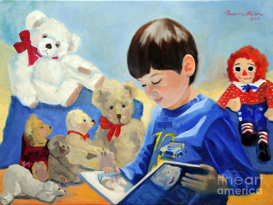 Bear Painting - Bear Tales by Roseanne Marie Peters
