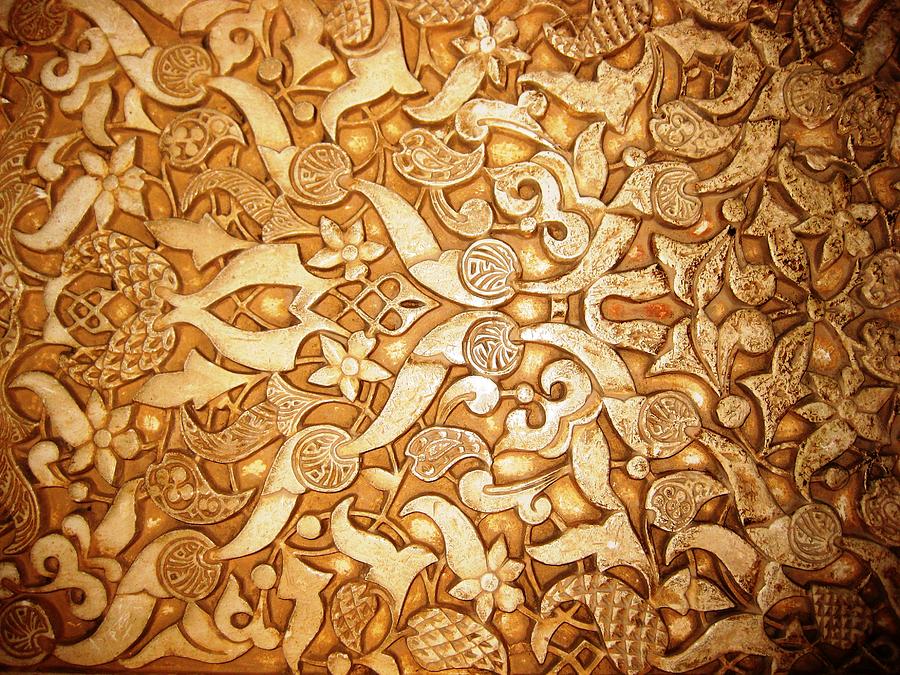 Beautiful Artistic Antique Carved Wood Work Granada Spain Photograph by John Shiron