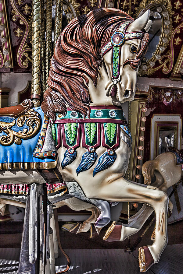 Fantasy Photograph - Beautiful carousel horse by Garry Gay
