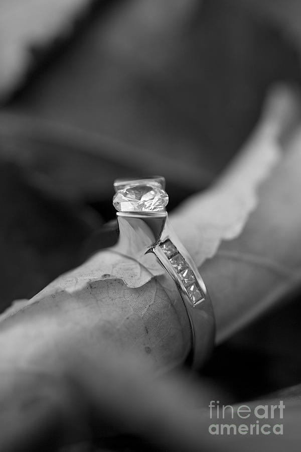Solitaire Diamond Photograph - Beautiful Engagement Two by Brooke Roby