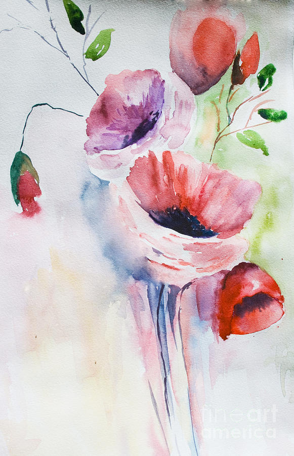 Beautiful flowers Painting by Regina Jershova