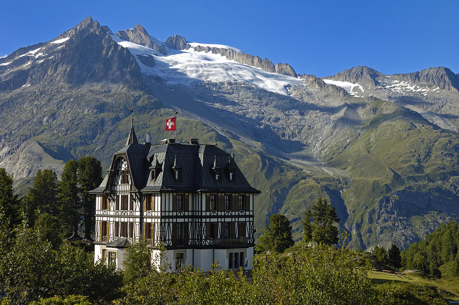 Mountain Photograph - Beautiful mansion in the swiss alps by Matthias Hauser
