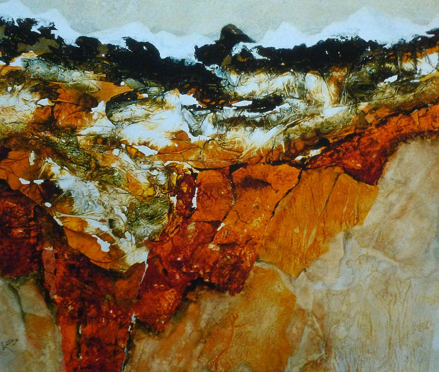 Abstract Painting - Beautiful Mountains by Jerry Little