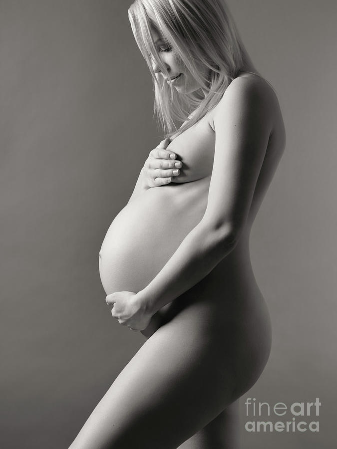 Sexy Pregnant Nude Art - Beautiful Nude Pregnant Woman Studio Portrait