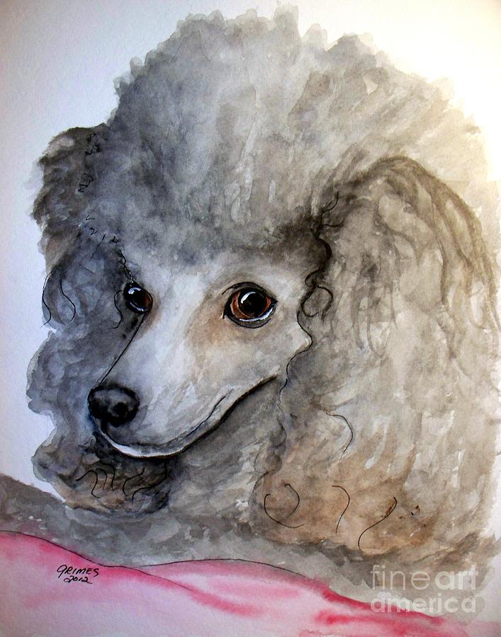 Beautiful Poodle Painting by Carol Grimes