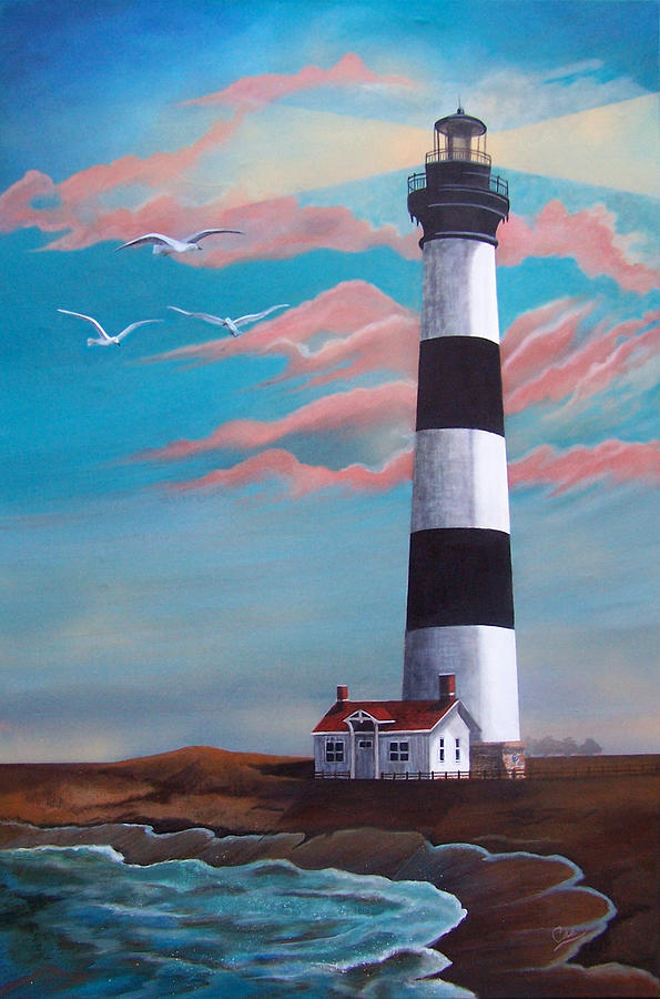 Lighthouse Painting - Beautiful Shades of Light by Karen Casciani