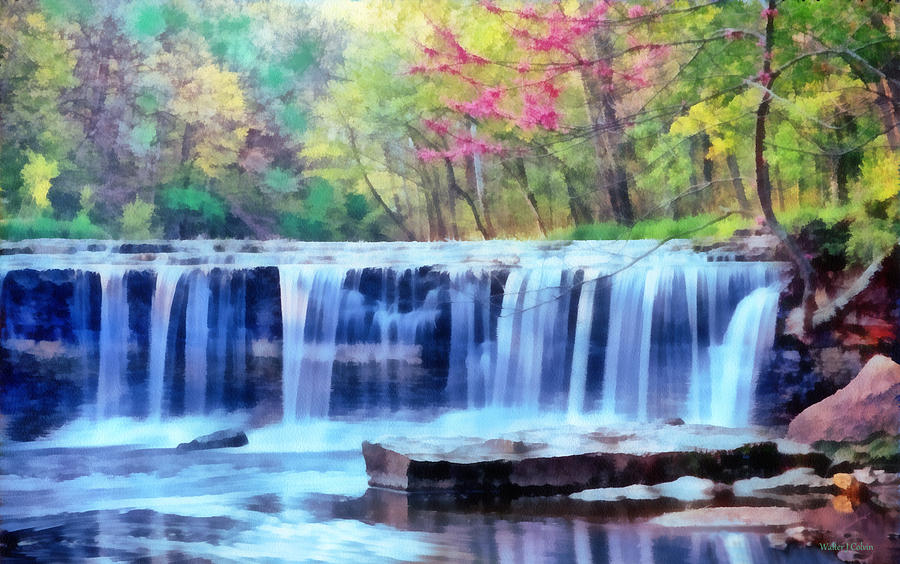 Beautiful Water Fall Digital Art by Walter Colvin