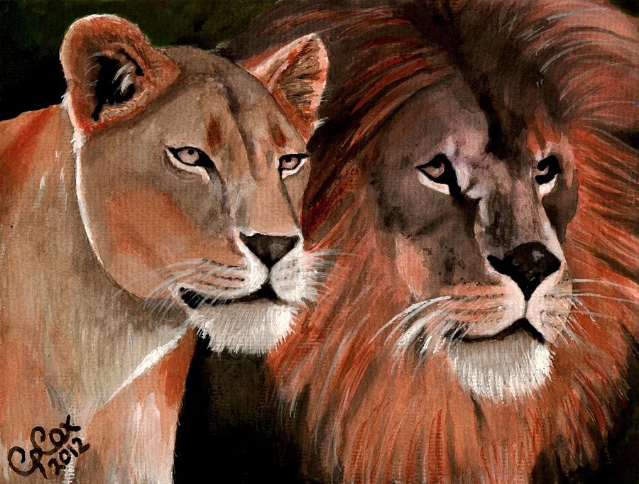 Nature Painting - Beauty and her beast by Chris Cox