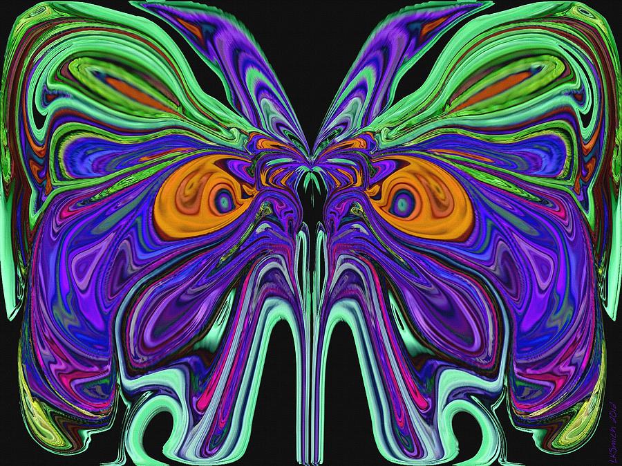 Butterfly Painting - Beauty of the Butterfly 2 - Abstract 72 by Lynda K Cole-Smith