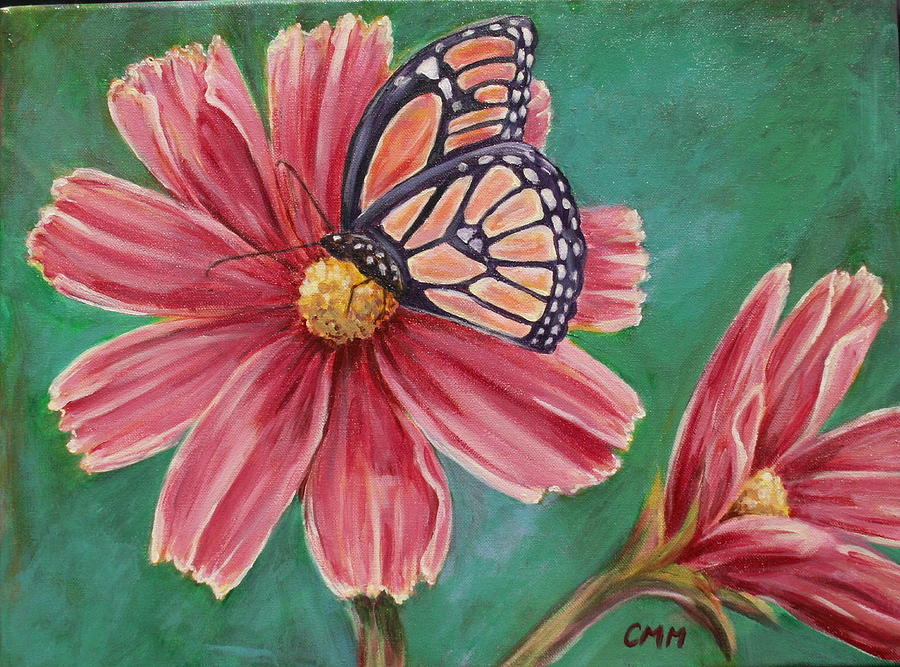 Butterfly Painting - Beauty on Cosmos by Colleen Masserang