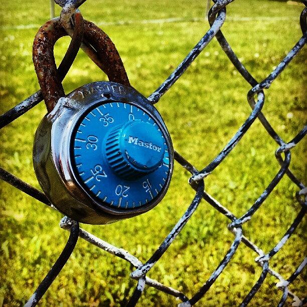 School Photograph - Been Here A While? #rusty #lock #combo by Jess Gowan