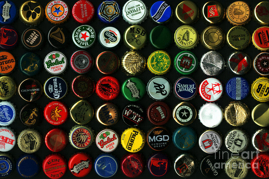 Beer Bottle Caps . 8 to 12 Proportion Photograph by Wingsdomain Art and Photography