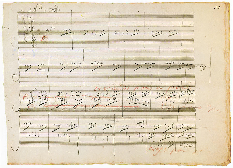 Beethoven Manuscript, 1806 Photograph by Granger