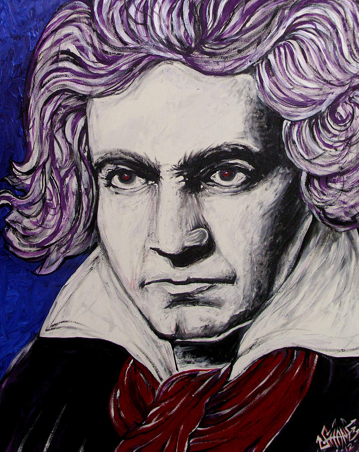 Beethoven The Original Led Head Painting by Sam Hane
