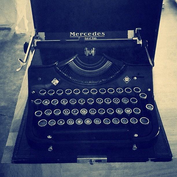 Vintage Photograph - Before Computer... #typewriter by Val Lao