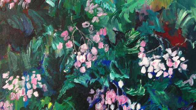 Conservatory Painting - Begonias at Longwood by Carol Mangano
