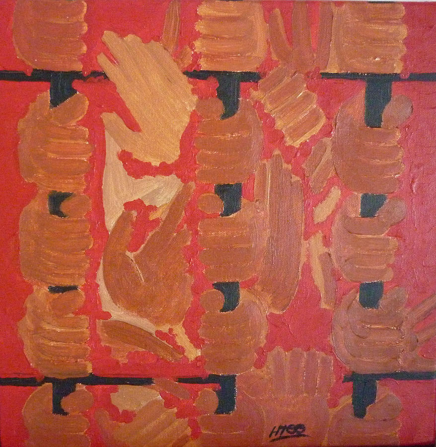 Behind the Bars 2011 Painting by Htoo Zan Aung
