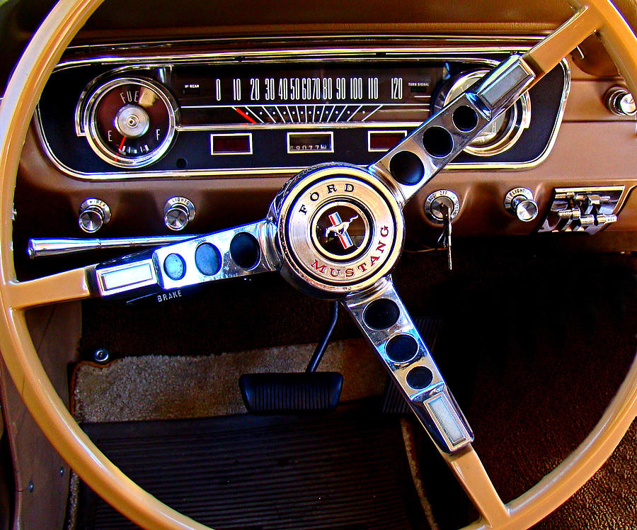 Behind the Wheel of 64 Mustang Photograph by Nick Kloepping