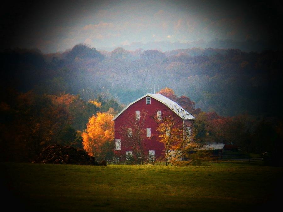 Bel Grove Barn in Autumn Photograph by Joyce Kimble Smith