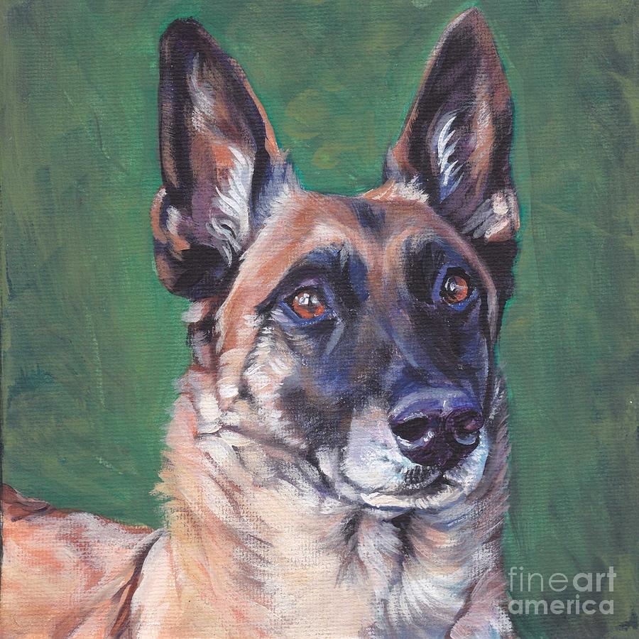 Dog Painting - Belgian Malinois by Lee Ann Shepard