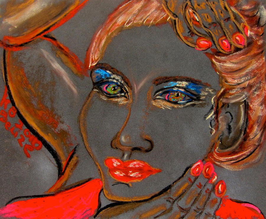 Belize Lady in Red Painting by Kathryn Barry