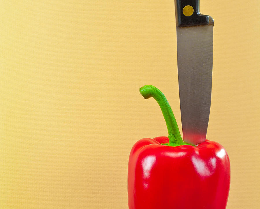 Knife Still Life Photograph - Bell pepper by Tom Gowanlock