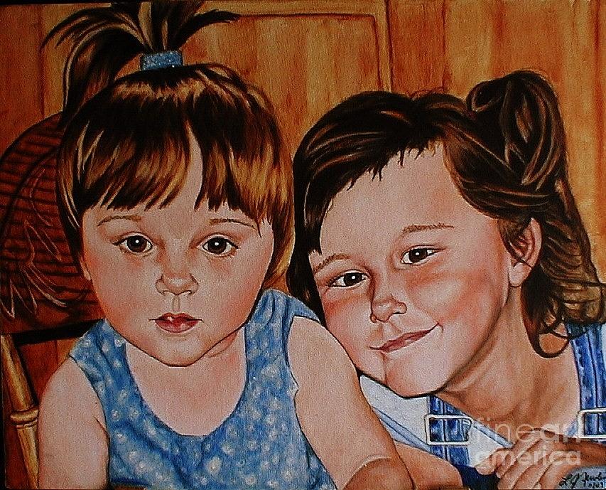 Bella and Claudia Painting by Linda Gustafson-Newlin