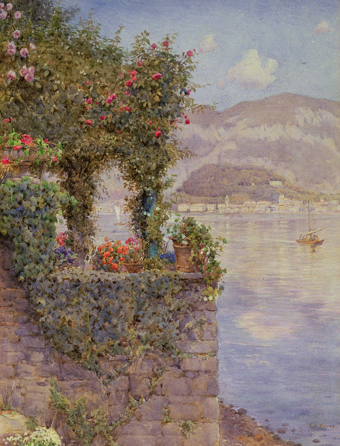 Ernest Arthur Rowe Painting - Bellagio from Tremezzo by Ernest Arthur Rowe