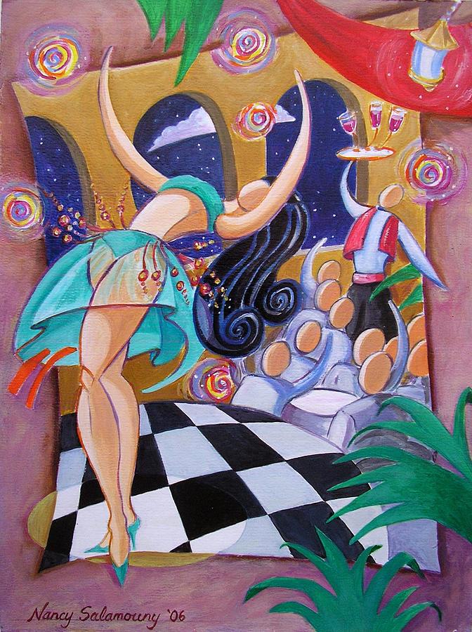Belly Dancer Painting - Belly dancer by Nancy Salamouny