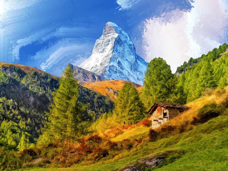 Below the Matterhorn Painting by Dominic Piperata