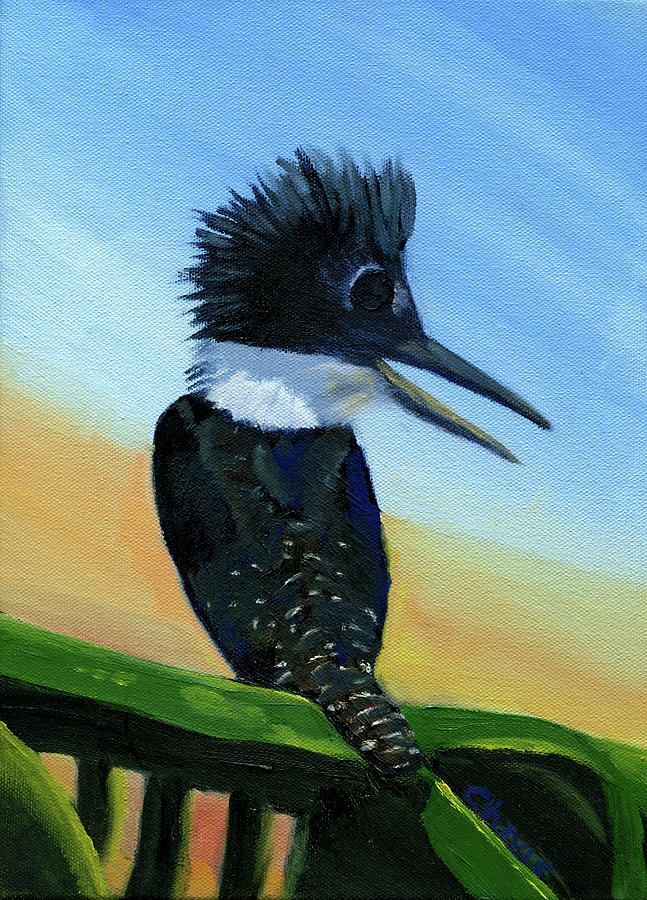 Bird Painting - Belted Kingfisher by Sylvia Riggs