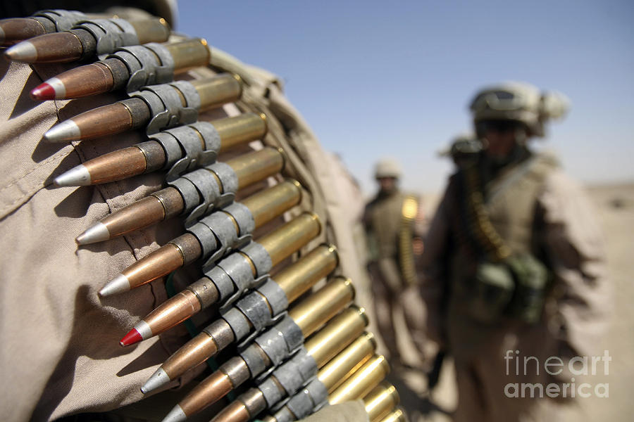 Belts Of .50 caliber Ammunition Hang Photograph by Stocktrek Images Pixels