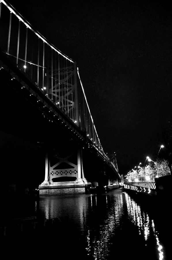 Ben Franklin Bridge and  Race Street Pier Photograph by Andrew Dinh