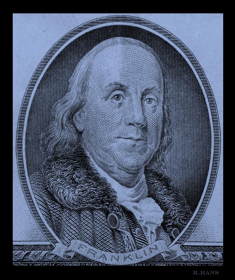 BEN FRANKLIN in CYAN Photograph by Rob Hans