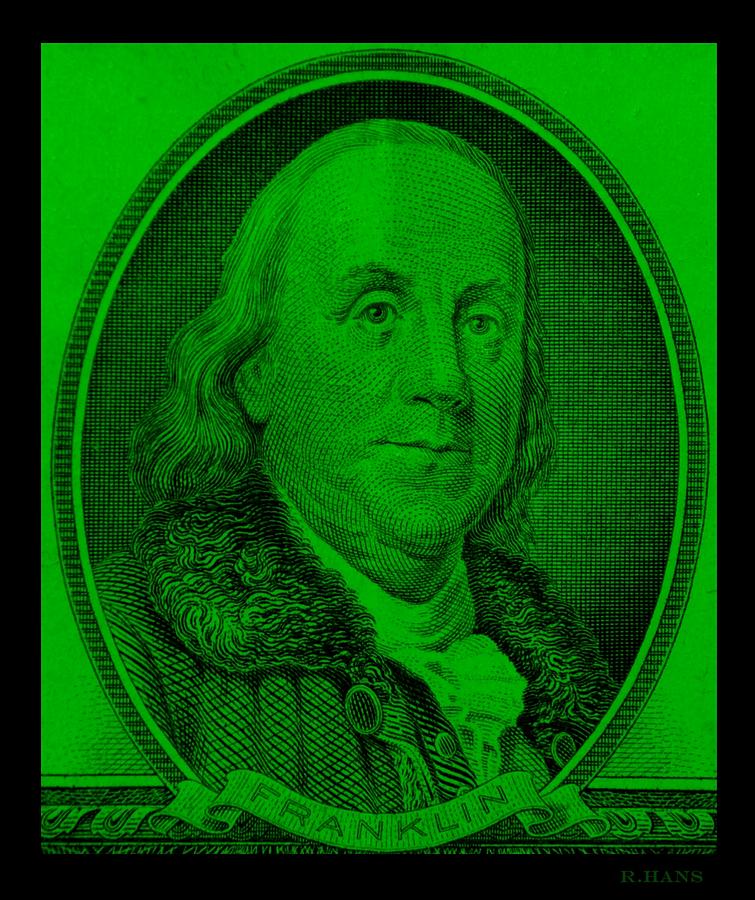 BEN FRANKLIN in GREEN Photograph by Rob Hans