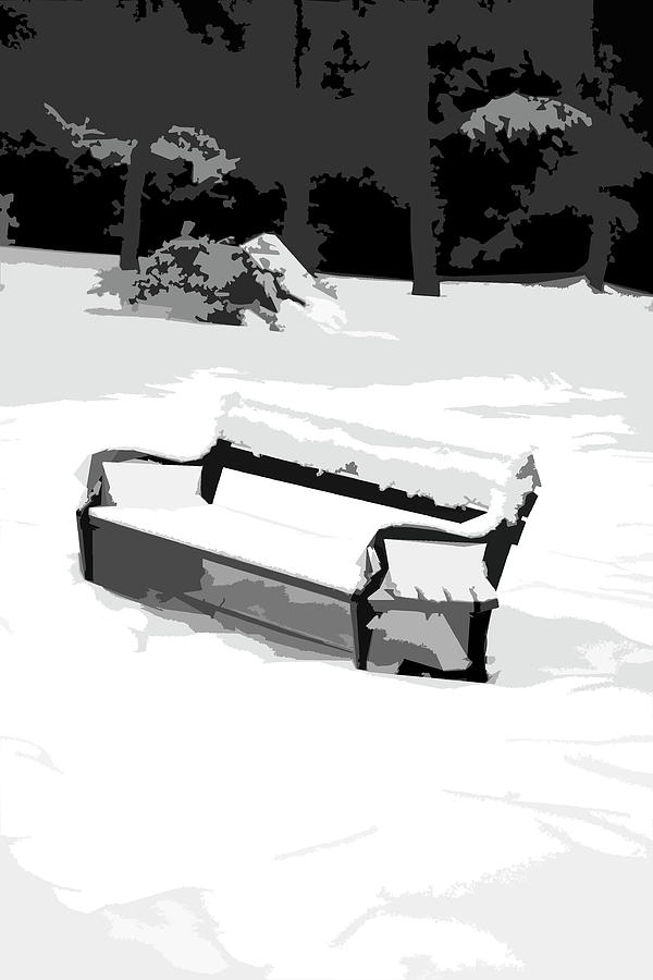 Bench In Snow Photograph by Burney Lieberman