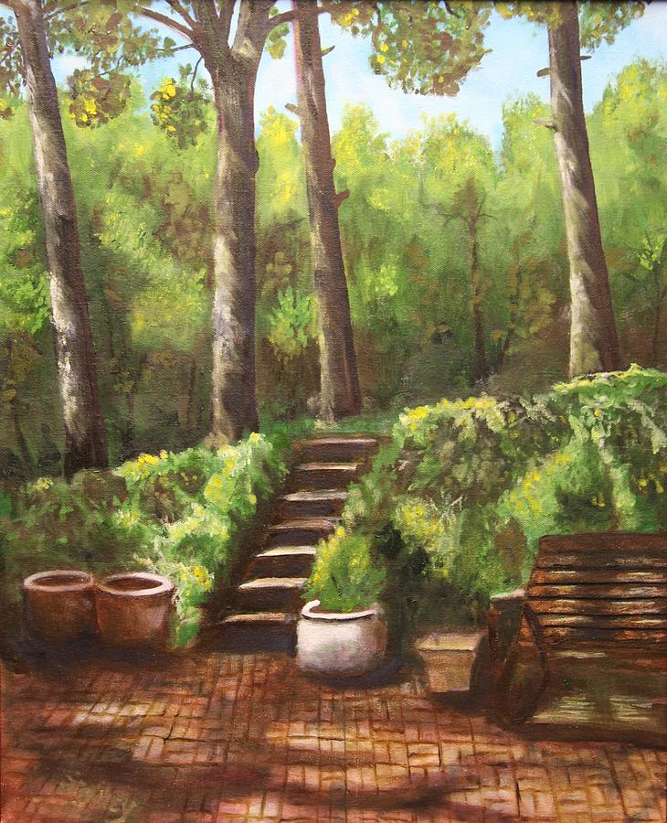 Bend School Patio Painting by James Hey