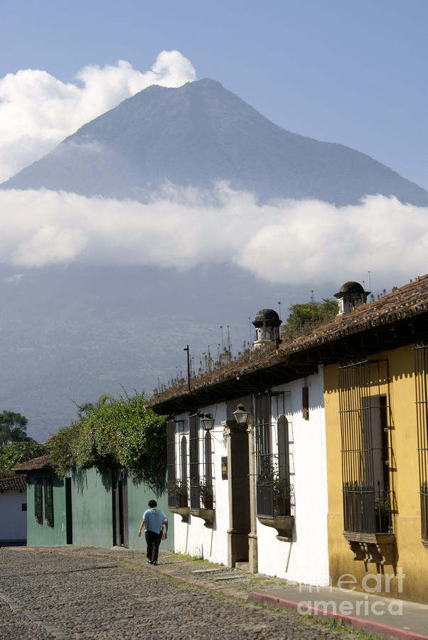 BENEATH THE VOLCANO Antigua Guatemala Photograph by John  Mitchell