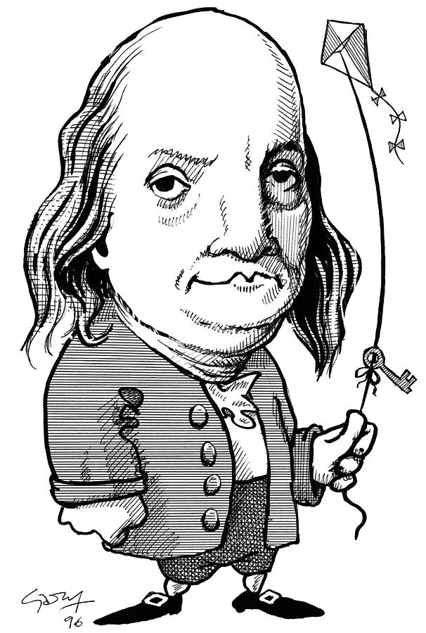 Benjamin Franklin Photograph - Benjamin Franklin, Caricature by Gary Brown